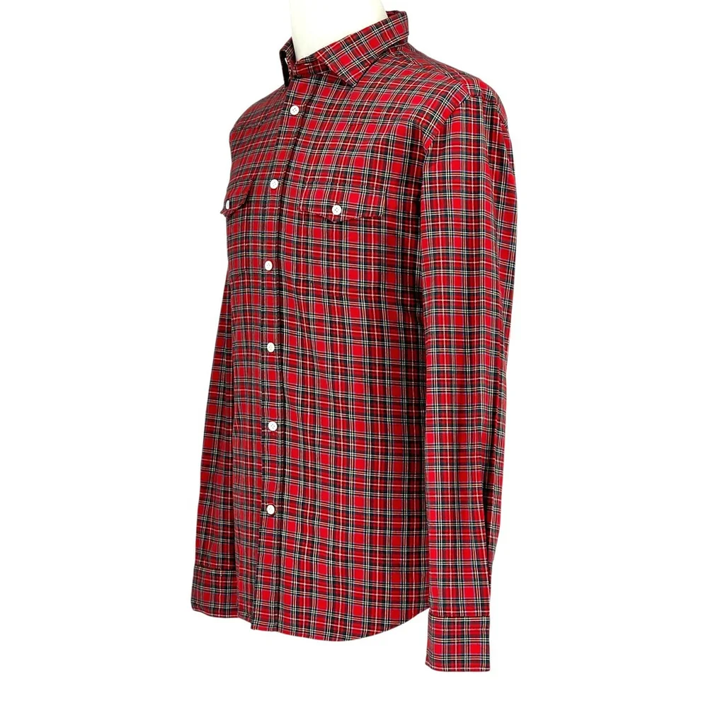 Americana Workwear Vincenzo di Ruggiero Flannel Men’s 16.5 Red Tartan Italian... - Picture 2 of 13